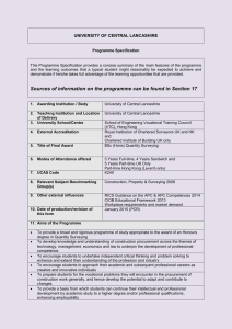 course specification. - University of Central Lancashire