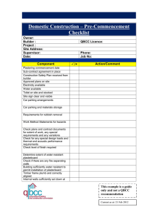 Domestic Construction Pre-Commencement Checklist