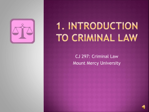 1. introduction to criminal law - Mount Mercy University Online!