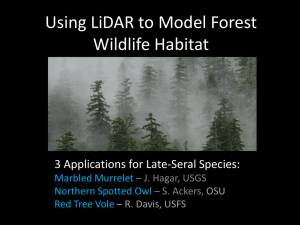 Using LIDAR to model wildlife habitat: Spotted Owls, Red