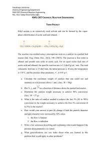 Chemical Reaction Engineering: Ethyl Acetate Term Project