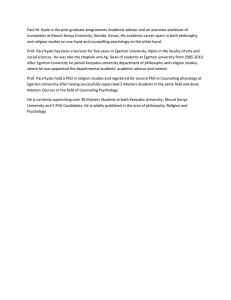 Paul M. Kyalo: Biography & Academic Profile