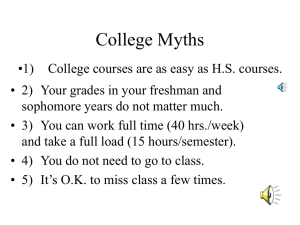 Econ 4440/5440 College Myths created by Dr. Nieswiadomy