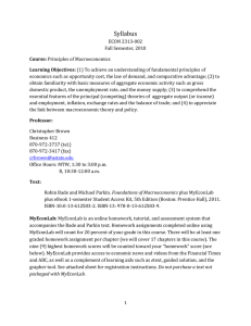 Syllabus ECON 2313-002 Fall Semester, 2010 Course: Principles of