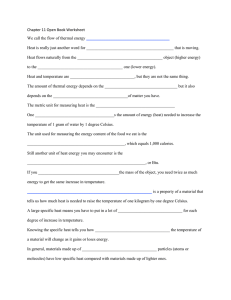 Heat Transfer & Thermal Energy Worksheet