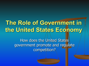 The role of government in the United States economy
