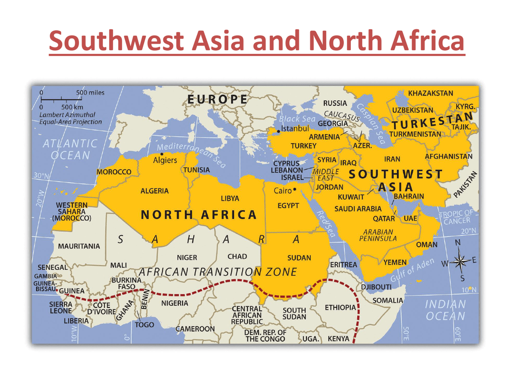 Africa And Southwest Asia Map Southwest Asia And North Africa