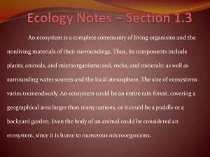 Ecology Notes * Section 1.3