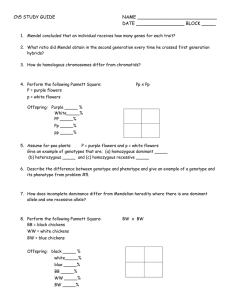 Ch5 STUDY GUIDE NAME DATE BLOCK _____ Mendel concluded
