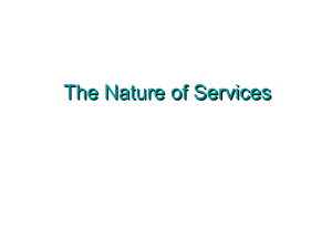 The Nature of Services
