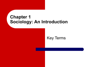 Chapter 1 Sociology: An Introduction