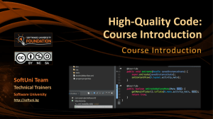 High-Quality Code: Course Introduction