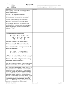 Operating Systems Homework: Interrupts, Memory, and Resource Management