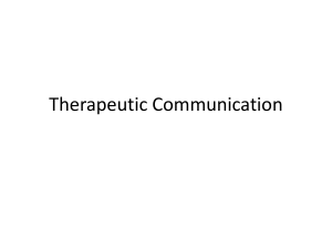 Therapeutic Communication