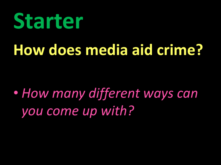 Media And Crime