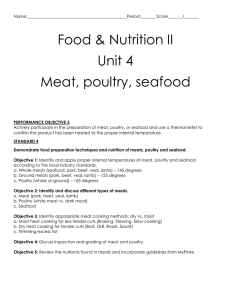 Meat, Poultry, Seafood Worksheet - Food & Nutrition II