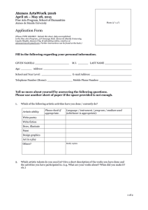 ARTSWORK 2016 Application Form