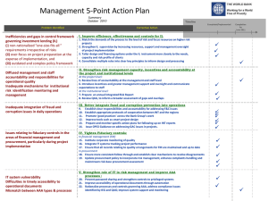 Management Action Plan: Investment Lending Efficiency
