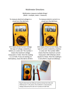 Multimeter Directions