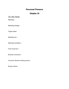 Personal Finance: Chapter 10 - Marketing Basics