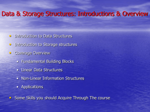 Data & Storage Structures: Introductions & Overview