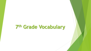 Vocabulary Words Slideshow