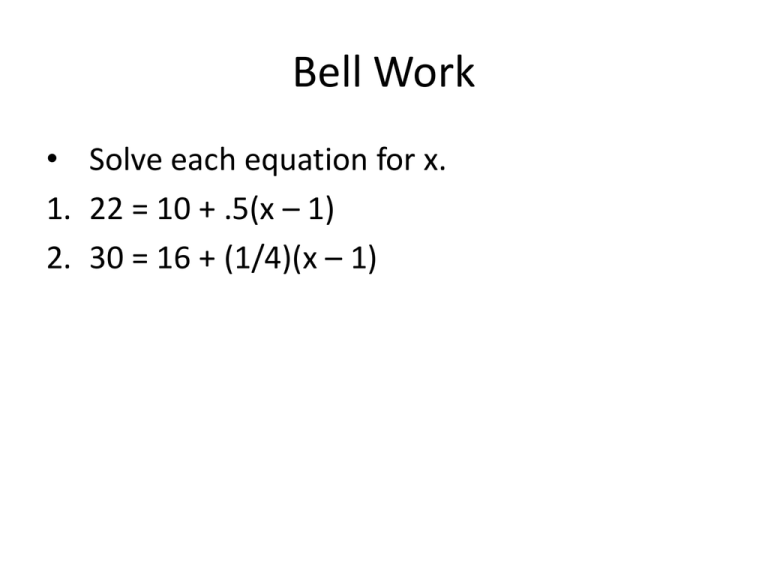 Bell Work