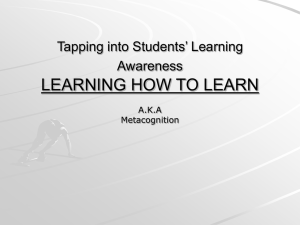 Metacognition: Learning How to Learn - Study Strategies