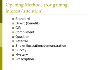 Opening Methods Observations