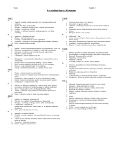 Freshman Pre-AP A Vocabulary