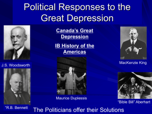 Canada_s Great Depression_Politics