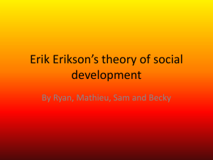 Erik Erikson*s theory of social development