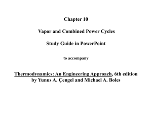 Chapter 10: Vapor and Combined Power Cycles