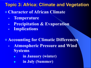 Topic 3: Africa: Climate and Vegetation
