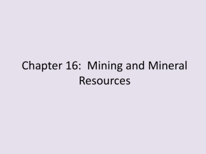 Chapter 16: Mining and Mineral Resources