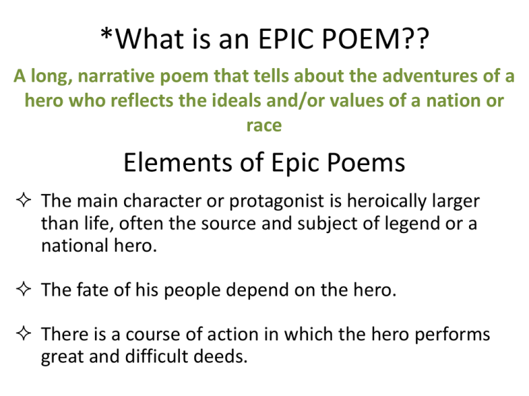 What Is Epic Poetry