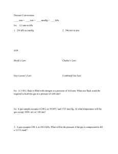 Gas Laws Practice: Pressure, Volume, Temperature Problems