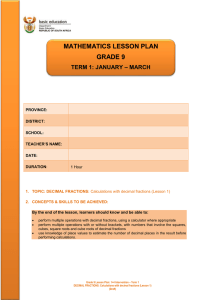 mathematics lesson plan grade 9 term 1: january – march