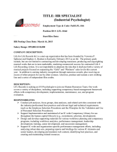 HR Specialist (Industrial Psychologist) Position