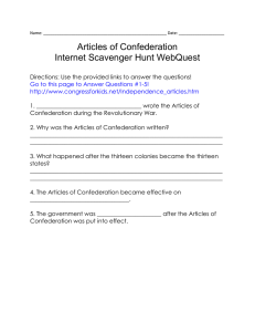 Articles of Confederation webquest