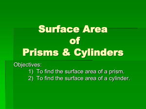 Surface Area of Prisms and Cylinders PPT