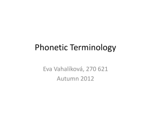 Phonetic Terminology
