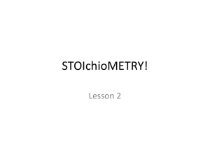 STOIchioMETRY!