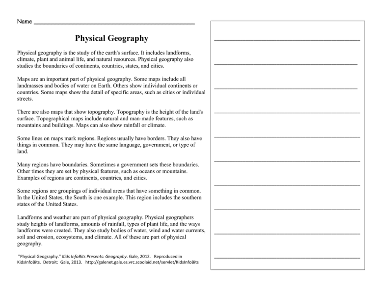 physical geography essay topics