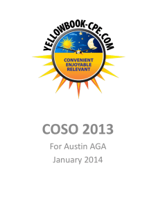 COSO ERM Model - AGA Austin Chapter