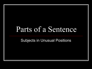 Subjects in Unusual Positions