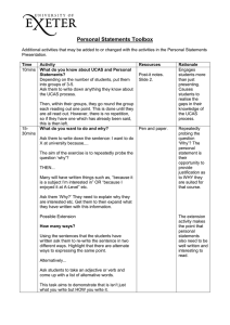 Personal Statements Toolbox