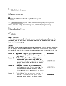 My Book of Memories: Autobiography Project for Grades 6-12