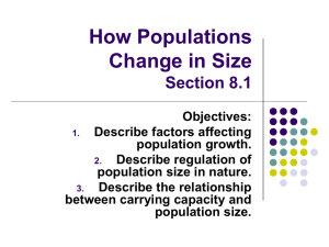 How Populations Change in Size (Section 8.1)