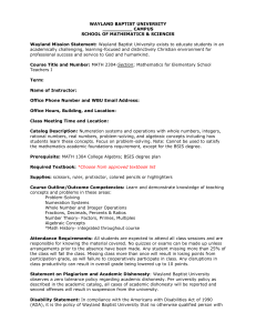 MATH 2304 - Wayland Baptist University
